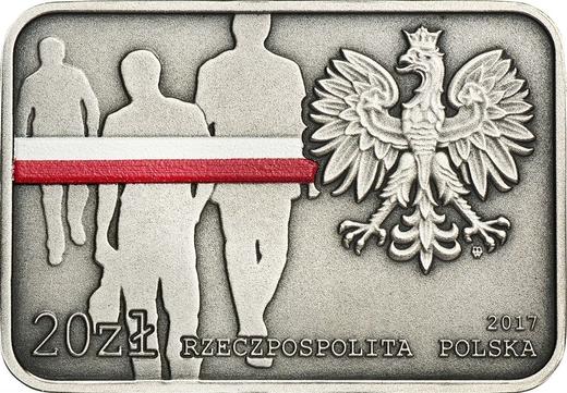 Obverse 20 Zlotych 2017 MW "35th Anniversary of the Anti-communist Uprising in Lubin" - Silver Coin Value - Poland, III Republic after denomination