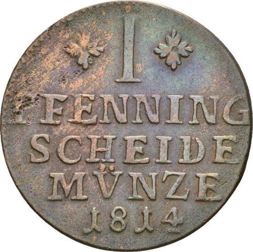 Reverso 1 Pfennig 1814 FR - valor de la moneda  - Brunswick-Wolfenbüttel, Federico Guillermo