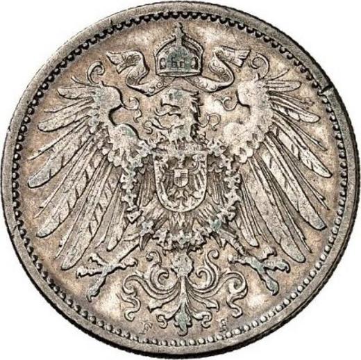 Reverso 1 marco 1905 F "Tipo 1891-1916" - valor de la moneda de plata - Alemania, Imperio alemán