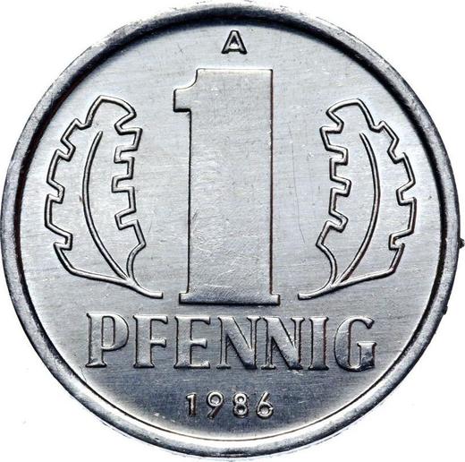 Аверс монеты - 1 пфенниг 1986 года A - цена  монеты - Германия, ГДР