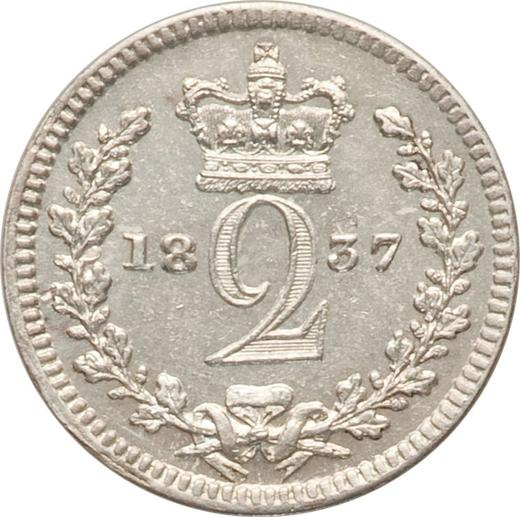 Реверс монеты - 2 пенса 1837 года "Монди" - цена серебряной монеты - Великобритания, Вильгельм IV