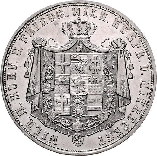 Аверс монеты - 2 талера 1844 года - цена серебряной монеты - Гессен-Кассель, Вильгельм II