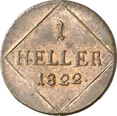Rewers monety - 1 halerz 1822 - cena  monety - Bawaria, Maksymilian I