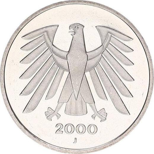 Reverso 5 marcos 2000 J - valor de la moneda  - Alemania, RFA