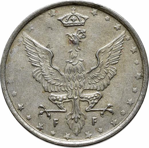 Аверс монеты - 10 пфеннигов 1917 года FF Надпись ближе к краю - цена  монеты - Польша, Королевство Польское