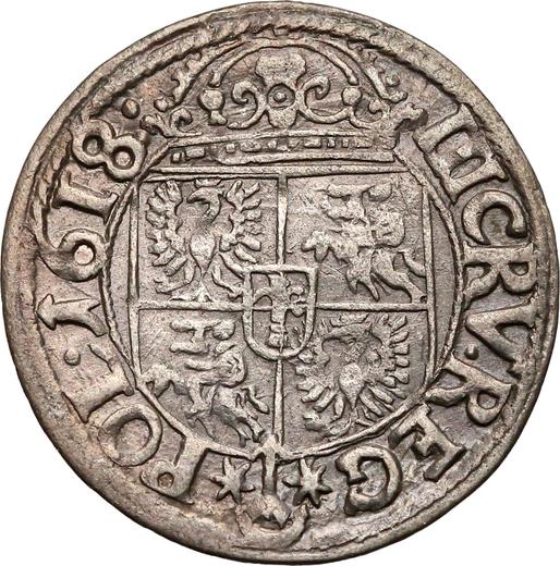 Реверс монеты - 3 крейцера 1618 года - цена серебряной монеты - Польша, Сигизмунд III Ваза