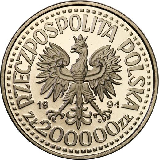 Obverse Pattern 200000 Zlotych 1994 MW BCH "Montecassino Battlefield" Nickel -  Coin Value - Poland, III Republic before denomination