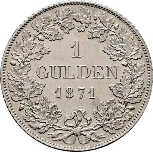 Rewers monety - 1 gulden 1871 - cena srebrnej monety - Bawaria, Ludwik II