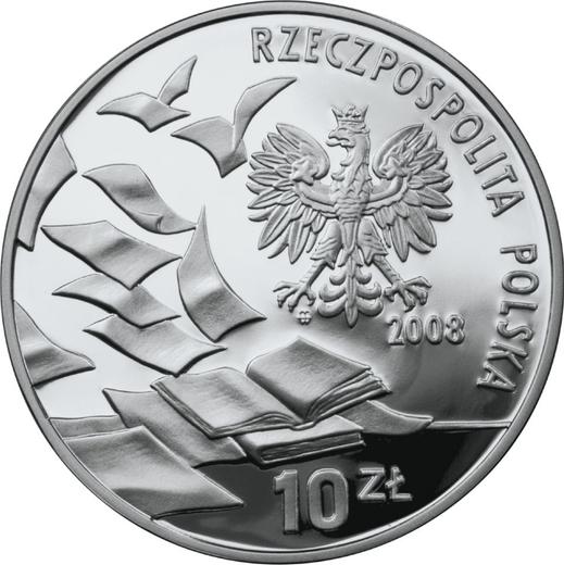 Аверс монеты - 10 злотых 2008 года MW AN "40 лет политическому кризису Марта 1968 года" - цена серебряной монеты - Польша, III Республика после деноминации