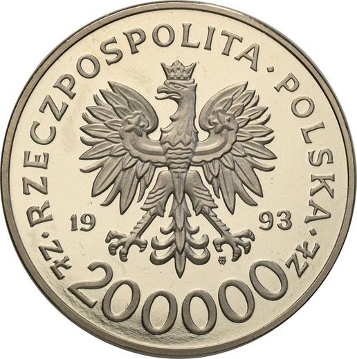 Obverse Pattern 200000 Zlotych 1993 MW "750th Anniversary Of The Granting Of City Rights To Szczecin" Nickel -  Coin Value - Poland, III Republic before denomination