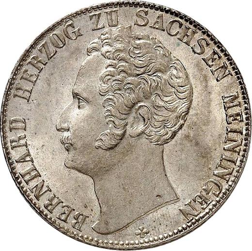 Аверс монеты - 1/2 гульдена 1841 года - цена серебряной монеты - Саксен-Мейнинген, Бернгард II