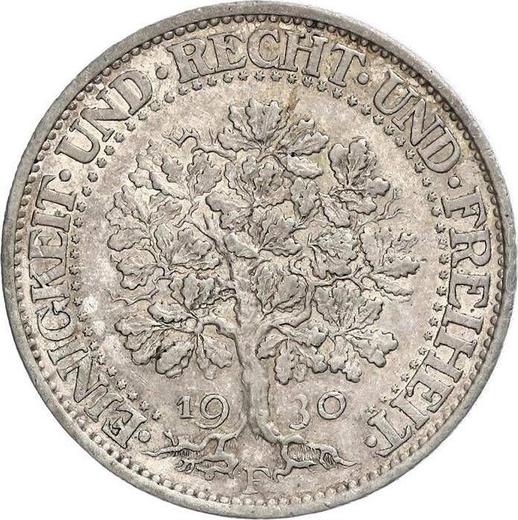 Rewers monety - 5 reichsmark 1930 F "Dąb" - cena srebrnej monety - Niemcy, Republika Weimarska
