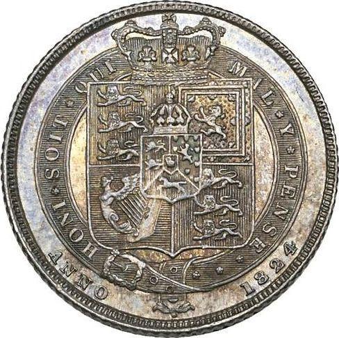 Реверс монеты - 6 пенсов 1824 года BP - цена серебряной монеты - Великобритания, Георг IV