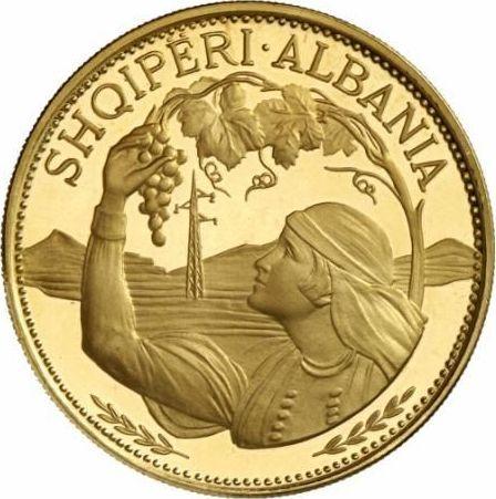 Аверс монеты - 100 леков 1970 года "Крестьянка" - цена золотой монеты - Албания, Народная Республика