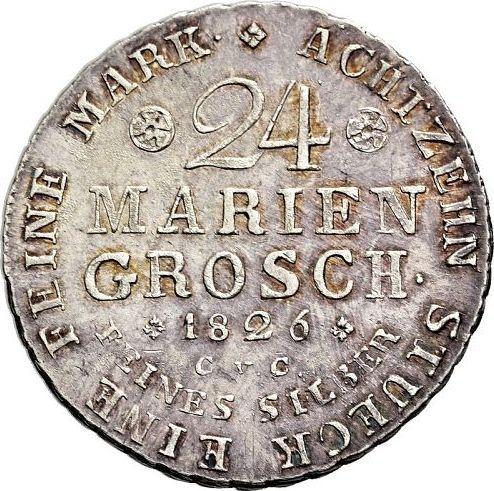 Reverso 24 mariengroschen 1826 CvC BRAUNSCHW - valor de la moneda de plata - Brunswick-Wolfenbüttel, Carlos II