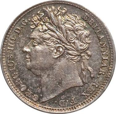 Awers monety - 1 pens 1827 "Maundy" - cena srebrnej monety - Wielka Brytania, Jerzy IV