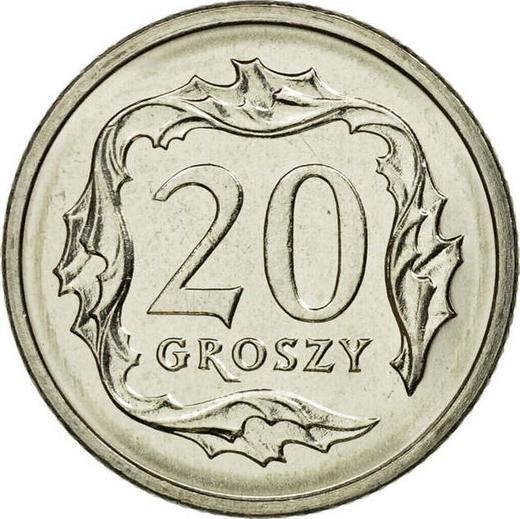Revers 20 Groszy 2001 MW - Münze Wert - Polen, III Republik Polen nach Stückelung