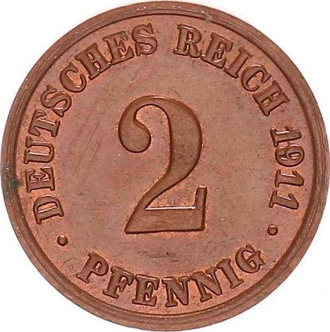 Awers monety - 2 fenigi 1911 D "Typ 1904-1916" - cena  monety - Niemcy, Cesarstwo Niemieckie
