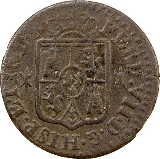 Аверс монеты - 1 куарто 1829 года M - цена  монеты - Филиппины, Фердинанд VII