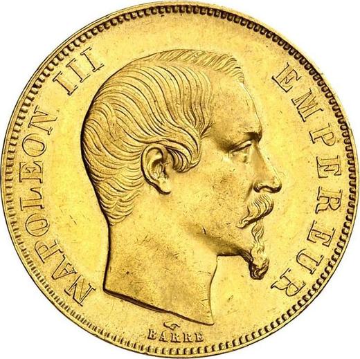 Аверс монеты - 50 франков 1859 года A "Тип 1855-1860" Париж - цена золотой монеты - Франция, Наполеон III