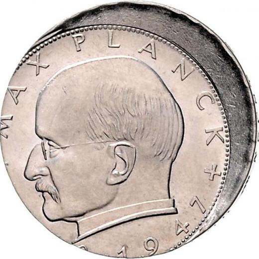 Awers monety - 2 marki 1957-1971 "Max Planck" Przesunięcie stempla - cena  monety - Niemcy, RFN