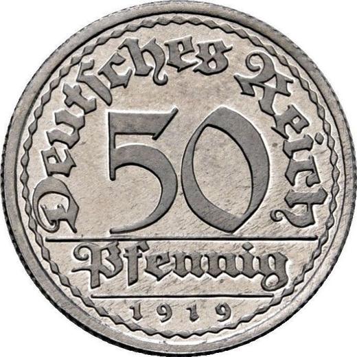 Obverse 50 Pfennig 1919 E -  Coin Value - Germany, Weimar Republic