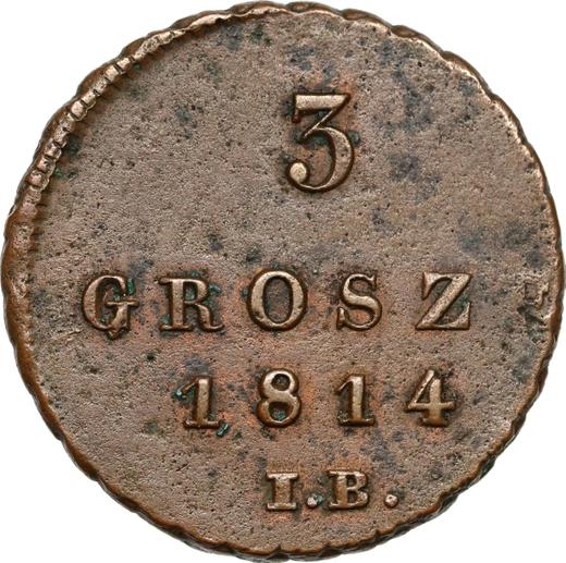 Reverso 3 groszy 1814 IB - valor de la moneda  - Polonia, Ducado de Varsovia