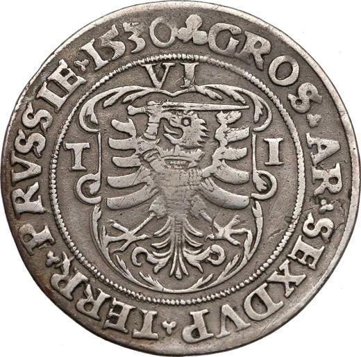Revers 6 Gröscher 1530 TI "Thorn" - Silbermünze Wert - Polen, Sigismund der Alte