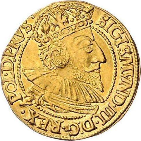 Аверс монеты - Дукат 1592 года "Гданьск" - цена золотой монеты - Польша, Сигизмунд III Ваза