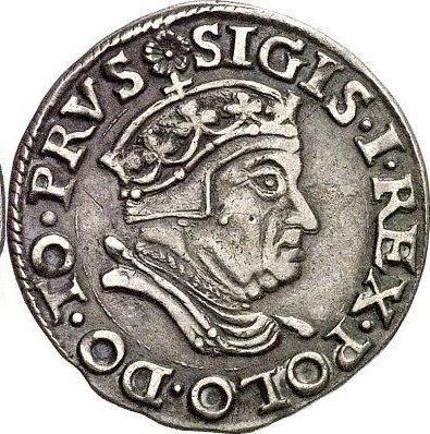 Anverso Trojak (3 groszy) 1546 "Gdańsk" - valor de la moneda de plata - Polonia, Segismundo I el Viejo