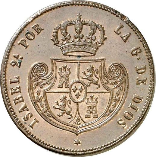 Awers monety - 1/2 reala 1853 "Z wiankiem" - cena  monety - Hiszpania, Izabela II