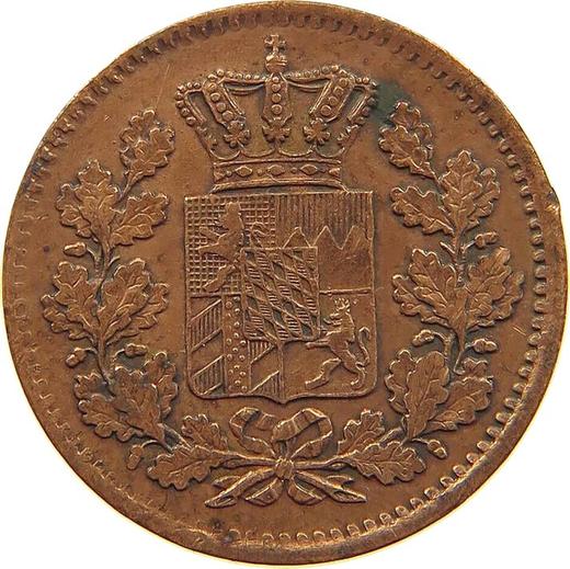 Аверс монеты - 1 пфенниг 1868 года - цена  монеты - Бавария, Людвиг II