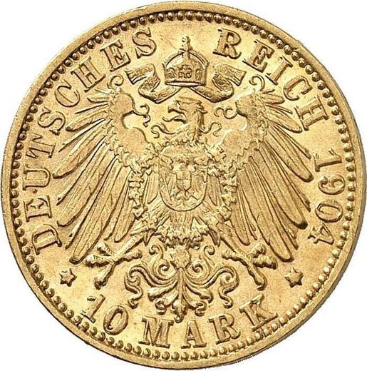 Reverso 10 marcos 1904 G "Baden" - valor de la moneda de oro - Alemania, Imperio alemán