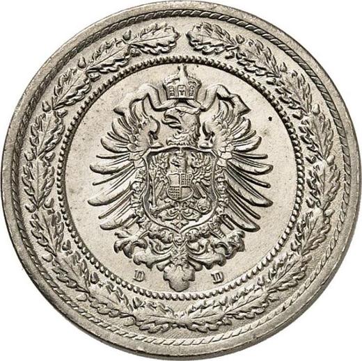Реверс монеты - 20 пфеннигов 1888 года D "Тип 1887-1888" - цена  монеты - Германия, Германская Империя