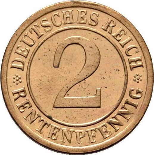 Awers monety - 2 rentenpfennig 1923 D - cena  monety - Niemcy, Republika Weimarska