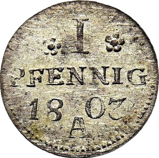 Реверс монеты - 1 пфенниг 1803 года A - цена серебряной монеты - Пруссия, Фридрих Вильгельм III