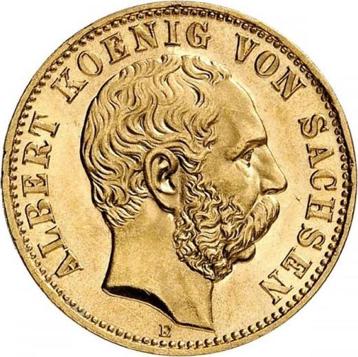 Anverso 10 marcos 1896 E "Sajonia" - valor de la moneda de oro - Alemania, Imperio alemán