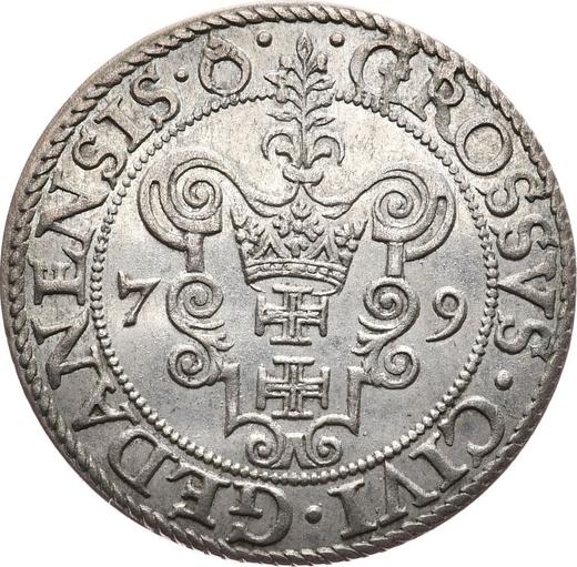 Реверс монеты - 1 грош 1579 года "Гданьск" - цена серебряной монеты - Польша, Стефан Баторий