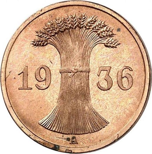 Reverso 1 Reichspfennig 1936 A - valor de la moneda  - Alemania, República de Weimar