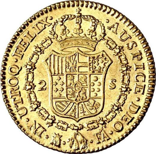 Rewers monety - 2 escudo 1802 M FA - cena złotej monety - Hiszpania, Karol IV