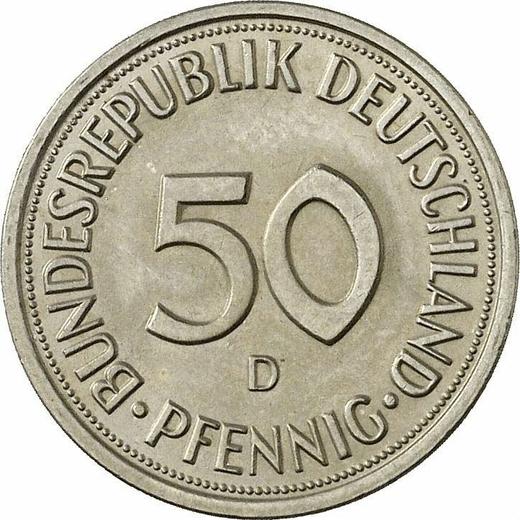 Аверс монеты - 50 пфеннигов 1982 года D - цена  монеты - Германия, ФРГ