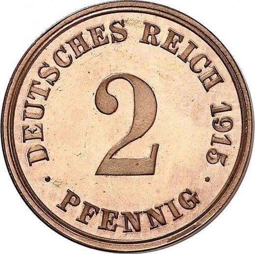Аверс монеты - 2 пфеннига 1915 года E "Тип 1904-1916" - цена  монеты - Германия, Германская Империя