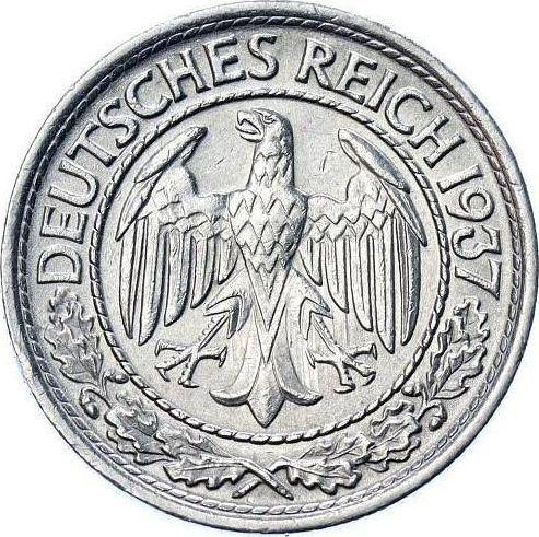 Аверс монеты - 50 рейхспфеннигов 1937 года D - цена  монеты - Германия, Bеймарская республика