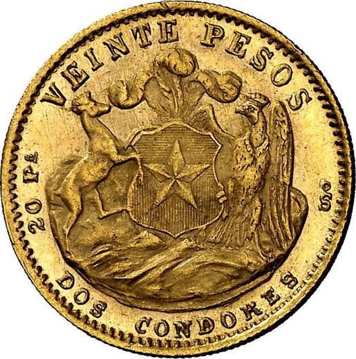 Rewers monety - 20 peso 1926 So - cena złotej monety - Chile, Republika (Po denominacji)