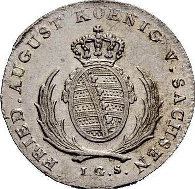 Аверс монеты - 1/12 талера 1819 года I.G.S. - цена серебряной монеты - Саксония-Альбертина, Фридрих Август I