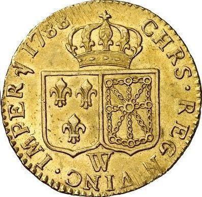 Реверс монеты - Луидор 1788 года W Лилль - цена золотой монеты - Франция, Людовик XVI