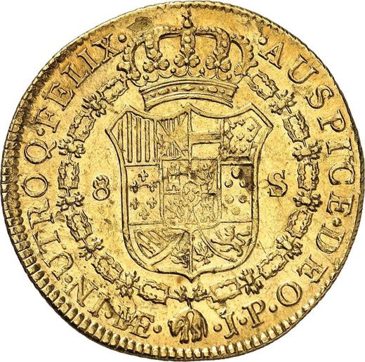 Реверс монеты - 8 эскудо 1808 года JP - цена золотой монеты - Перу, Фердинанд VII