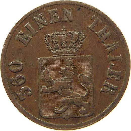 Anverso Heller 1865 - valor de la moneda  - Hesse-Cassel, Federico Guillermo