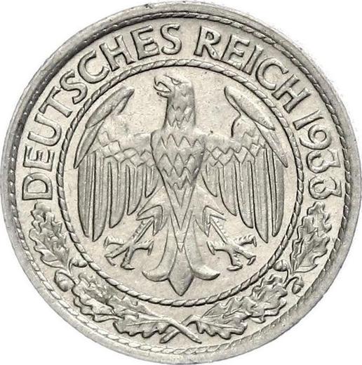 Аверс монеты - 50 рейхспфеннигов 1933 года G - цена  монеты - Германия, Bеймарская республика