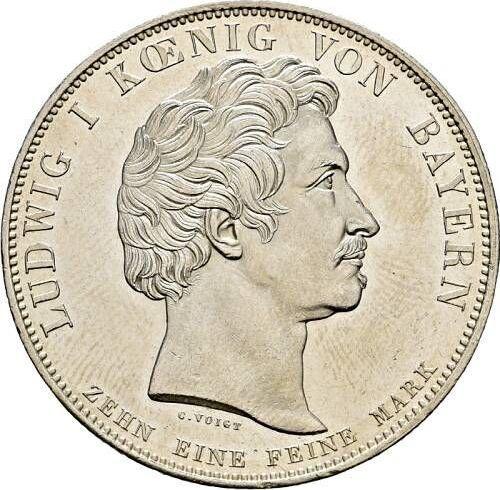 Anverso Tálero 1833 "Unión Aduanera de Alemania" - valor de la moneda de plata - Baviera, Luis I